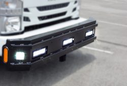Flashing corner lights and a rear facing LED lighting