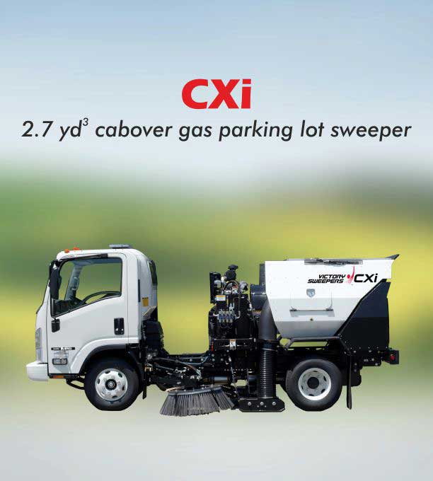 CXi - Cab over-mounted parking lot sweeper