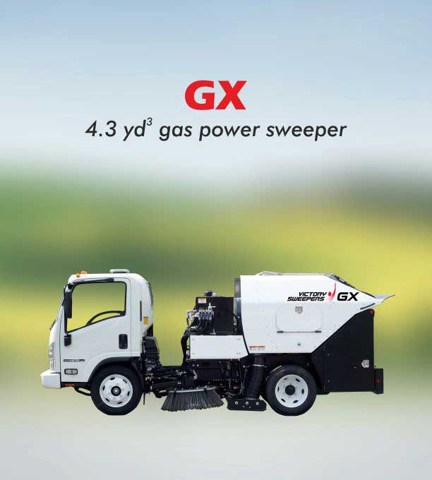 GX - Powerful gasoline powered parking lot surface sweeper