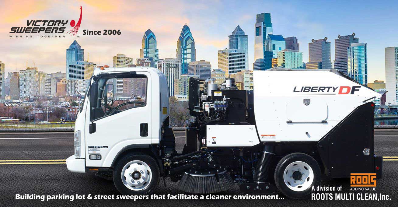 Road sweeping machine sweeper truck manufacturer victory sweepers usa